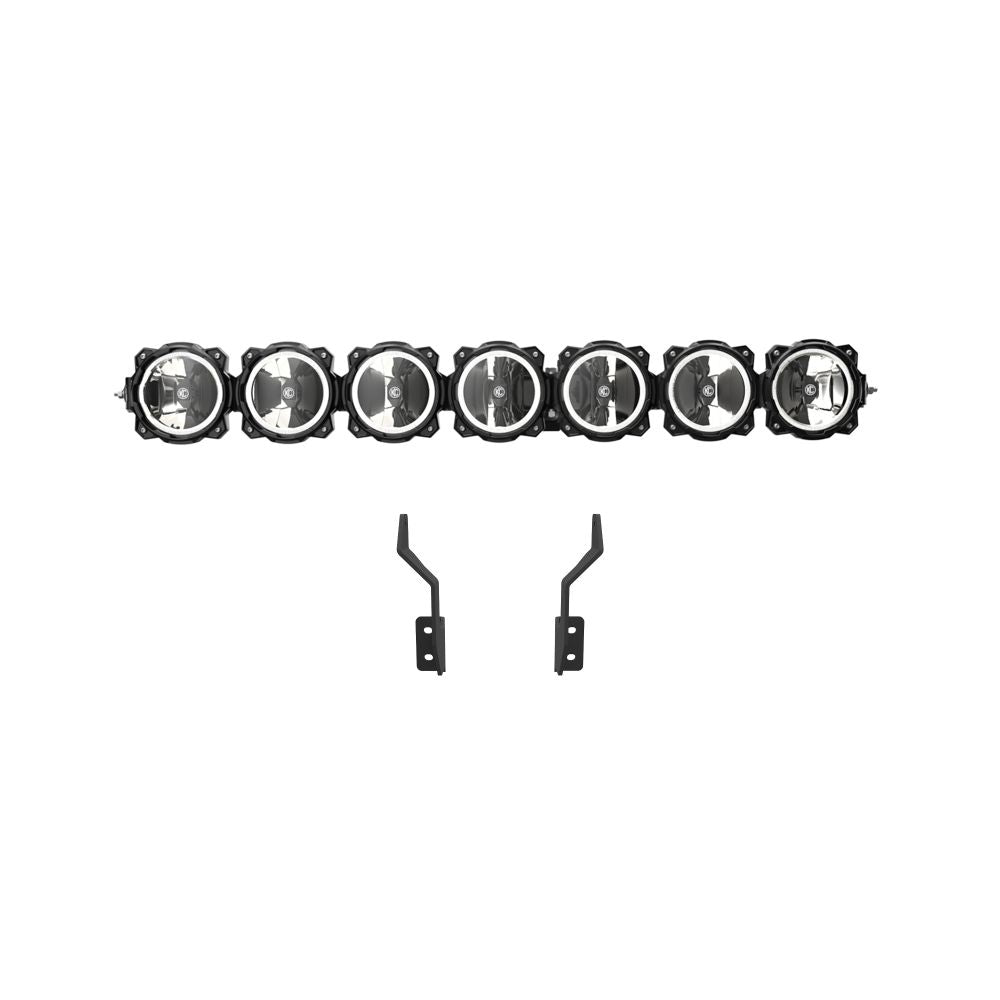 KC HiLiTES Gravity LED Pro6 - 7-Light Bar Kit - Front Bumper - 17-24 Ford Super Duty