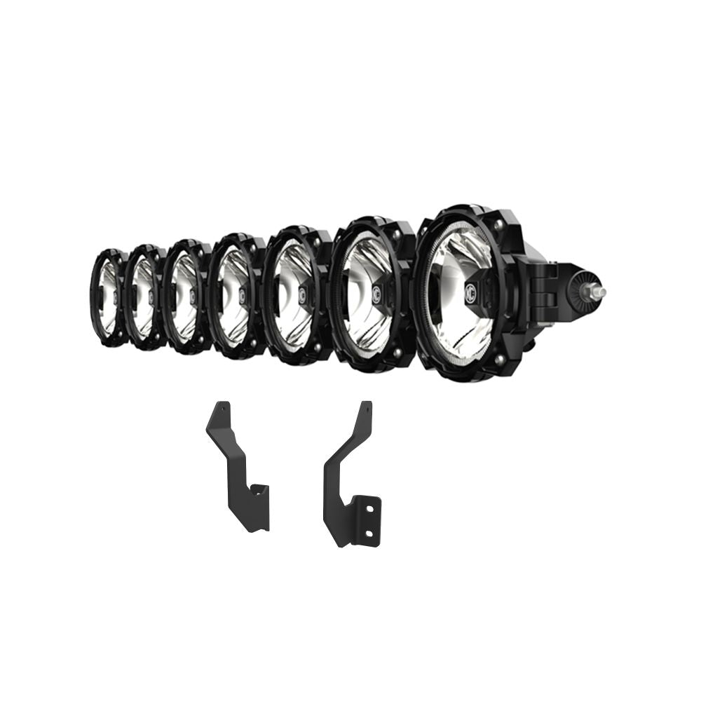 KC HiLiTES Gravity LED Pro6 - 7-Light Bar Kit - Front Bumper - 17-24 Ford Super Duty