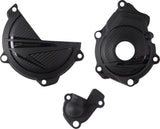 Polisport Engine Cover Clutch/Ignition Protection Kit for Husqvarna/KTM Black
