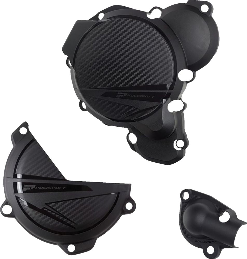 Polisport Engine Cover Clutch/Ignition Protection Kit for KTM/Husqvarna Black