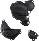 Polisport Engine Cover Clutch/Ignition Protection Kit for KTM/Husqvarna Black
