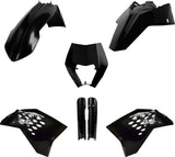 Polisport Full Plastic Kit for KTM 2008-2011 Black 91458