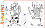 Katahdin Heated Snowmobile Gloves 4XL 100% Waterproof Genuine Leather