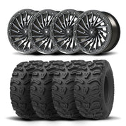 Set of Four Bullite Blade Wheels 14" Gray And Kenda K587 Bearclaw HTR Tires [26x11R-14]