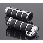Kuryakyn Chrome Rubber Soft Premium ISO Dual Cable Grips w/ Throttle Boss Harley