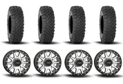 System 3 SB-3 Beadlock Machined/Matte Black 14" Wheels And XC450 Tires [30x10R-14]
