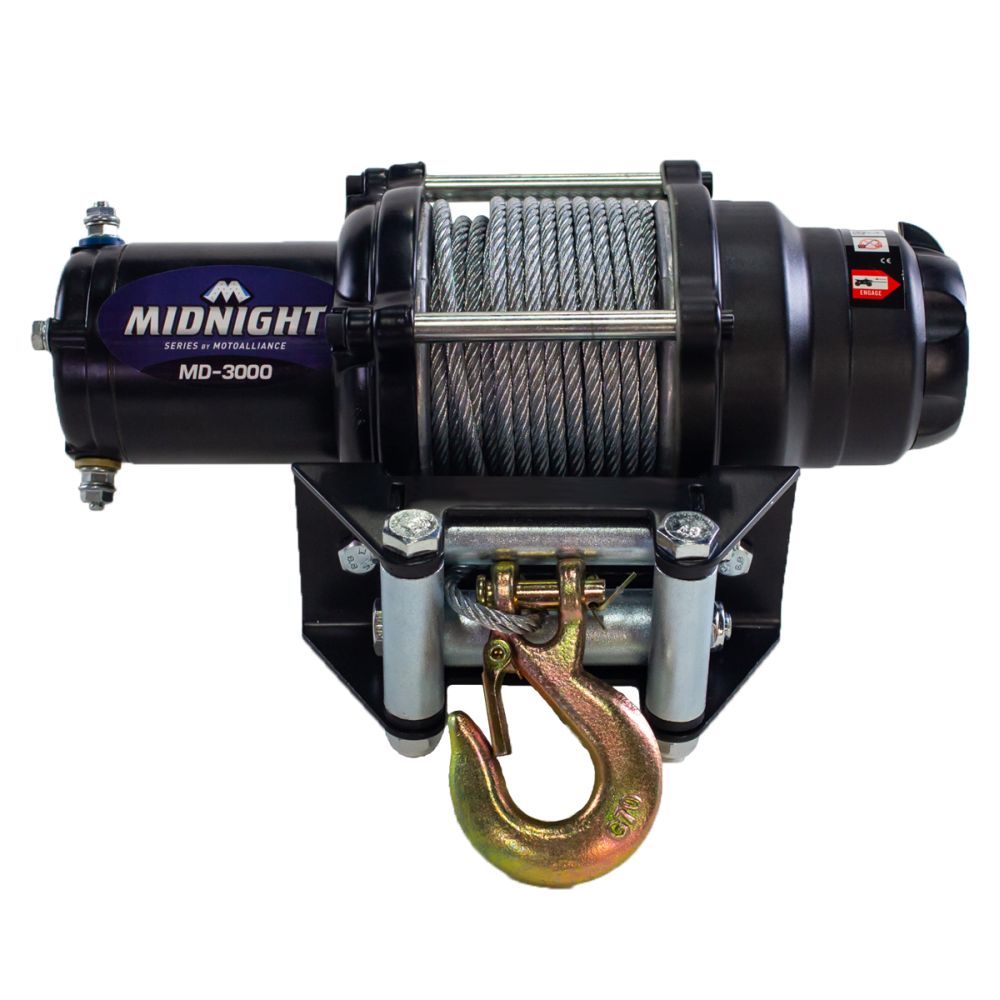 Viper Midnight UTV Winch Kit 3000 lb With 50 Feet Black Synthetic Rope With Mount