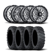 ITP Momentum 18" Machined Black Wheels And Versa Cross XTR Tires [35x10-18]
