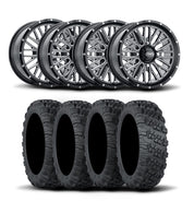 ITP Momentum 18" Machined Black Wheels And Versa Cross XTR Tires [35x10-18]