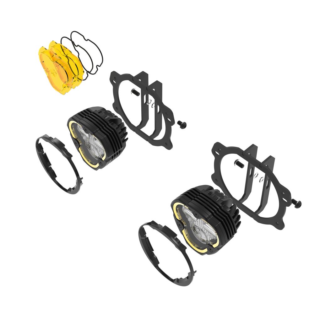 KC HiLiTES FLEX ERA 3 Dual Mode SAE Fog LED Light Pods - 2-Light Master Kit - Jeep JK/JL/JT Plastic Bumpers