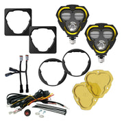 KC HiLiTES FLEX ERA 3 Dual Mode SAE Fog LED Light Pods - 2-Light Master Kit - Jeep Aftermarket Bumpers
