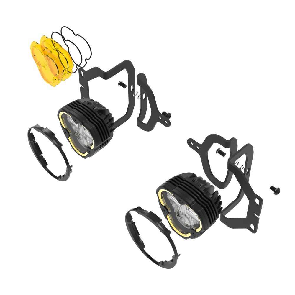 KC HiLiTES FLEX ERA 3 Dual Mode SAE Fog LED Light Pods - 2-Light Master Kit - Jeep JL/JT Sport Bumpers