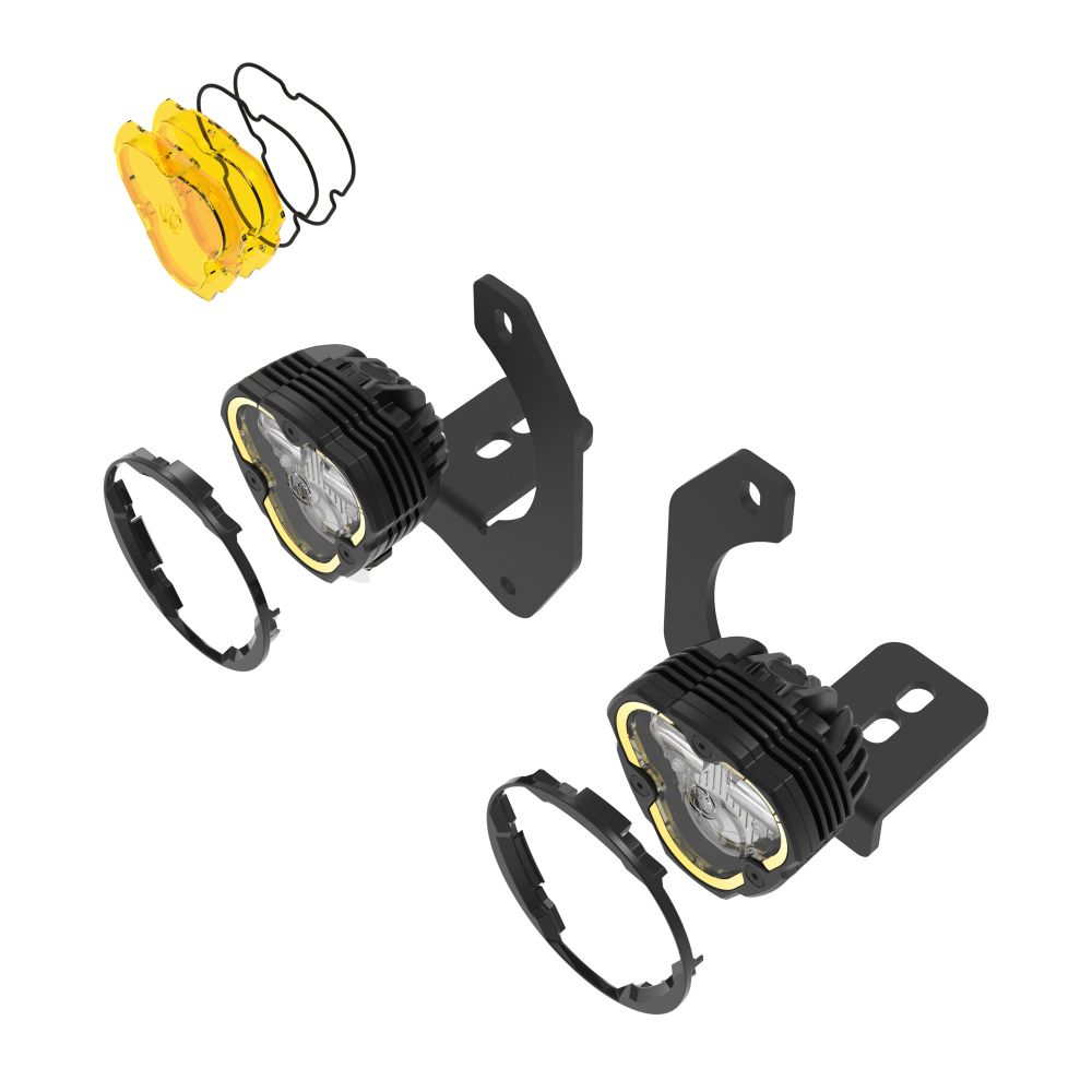 KC HiLiTES FLEX ERA 3 Dual Mode SAE Fog LED Light Pods - 2-Light Master Kit - Jeep JK/JL/JT Steel Bumpers