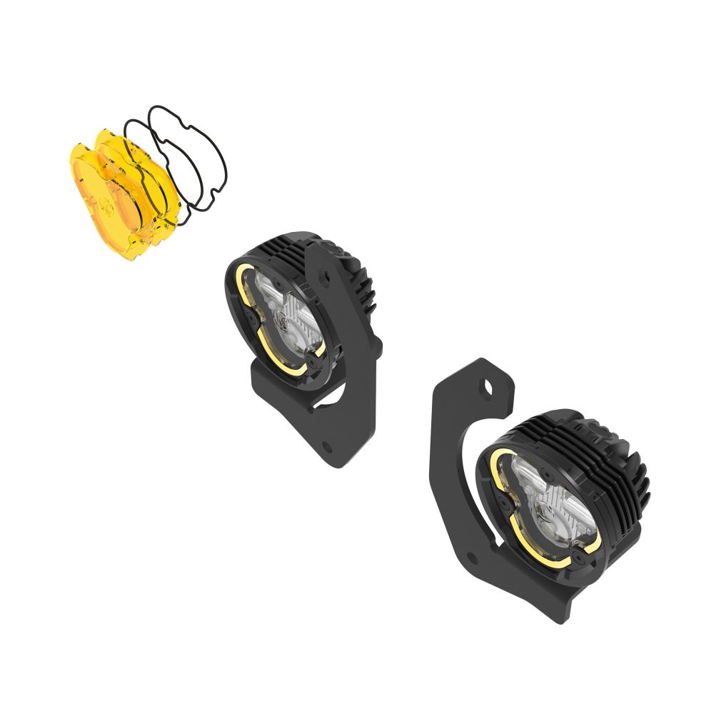 KC HiLiTES FLEX ERA 3 Dual Mode SAE Fog LED Light Pods - 2-Light Master Kit - Jeep JK/JL/JT Steel Bumpers