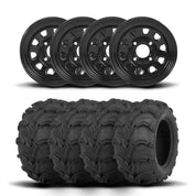 ITP Delta Steel 12" Wheels And Mud Lite Tires [27x12-12]
