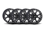 ITP Set of Four Tsunami with Bead Lock Wheels Matte Black 15x7 4/115 5+2