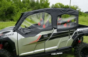 Falcon Ridge Black Canvas Soft Roll-Away Doors With Zipper For Polaris General 2017-2023