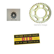 520 Standard Chain Natural, Front & Rear Sprocket Kit for HONDA ATC200 1981-1982