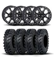 ITP Tsunami 15" Matte Black Wheels And MT911 Tires [32x10-15]