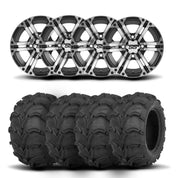 ITP SS212 14" Machined Black Wheels And Mud Lite Tires [28x12-14]