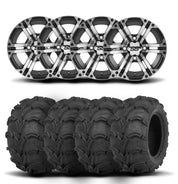 ITP SS212 14" Machined Black Wheels And Mud Lite Tires [28x12-14]