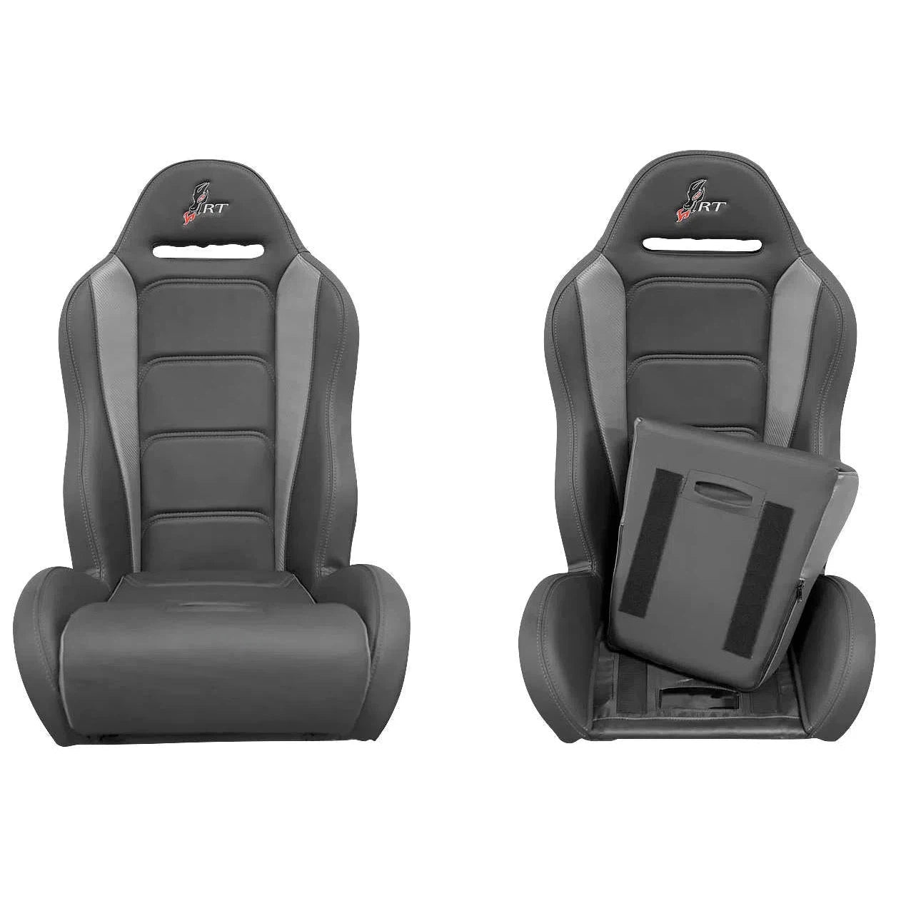 DragonFire Racing HighBack RT Seats for RZR models - Black/Grey - Pair - 15-1156