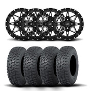 ITP Tornado 14" Matte Black Wheels And Terra Hook Tires [32x10-14]