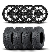 ITP Tornado 14" Matte Black Wheels And Terra Hook Tires [32x10-14]