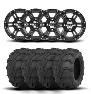 ITP SS212 12" Matte Black Wheels And Mud Lite Tires [25x12-12]