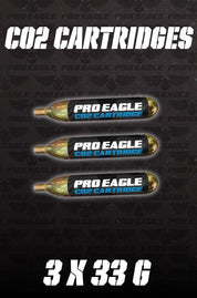 Pro Eagle CO2 Cartridges for Phoenix CO2 Air Jack 3 Pack 3g Each AJCO33