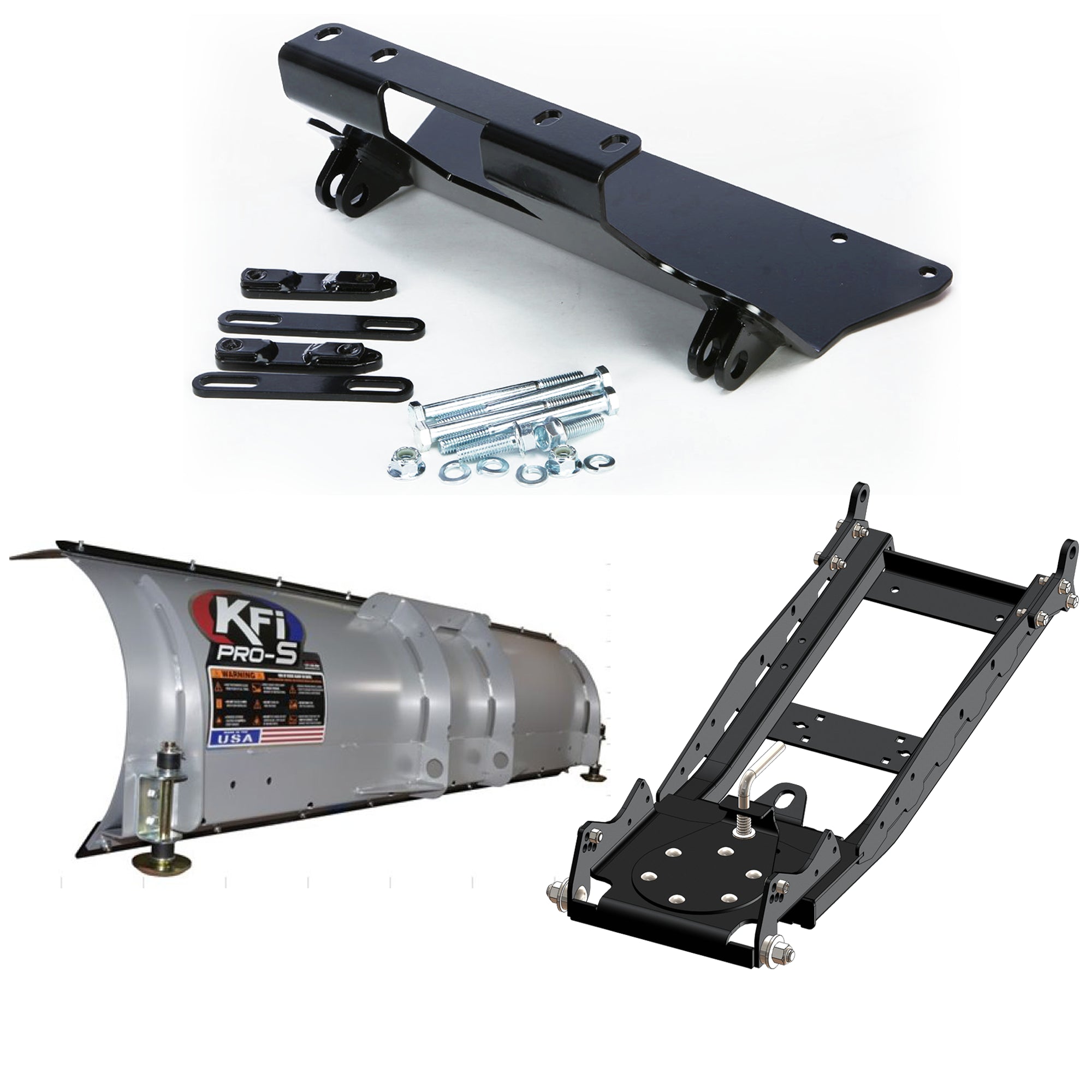 KFI UTV Snow Plow Kit For Yamaha Rhino 450 YXR450FA 4x4 2006-2011-66" Steel Blade - 105066