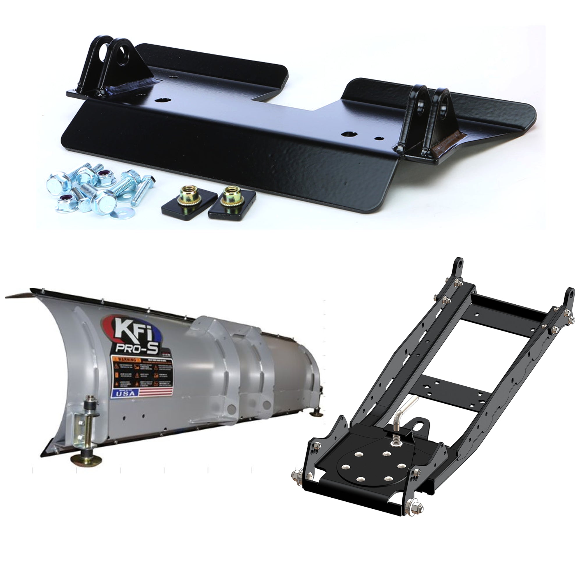 KFI UTV Snow Plow Kit For Can-Am Commander Max 800R 4x4 DPS 800 2015-2020-72" Steel Blade - 105072