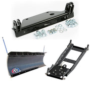 KFI UTV Snow Plow Kit With Glacier Adapter For Kawasaki Mule 4010 KAF620R 4x4 Trans 2009-2023-66" Pro-Poly Blade - 105866