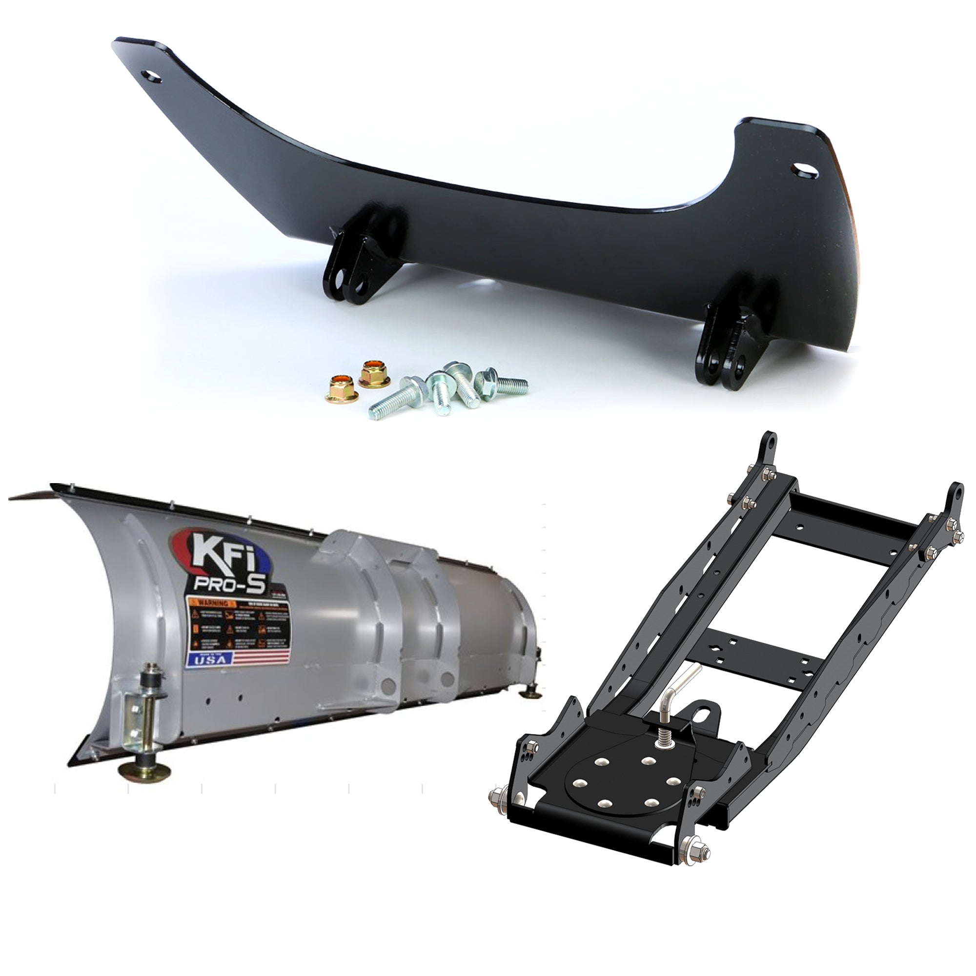 KFI UTV Snow Plow Kit For John Deere Gator HPX HPX615E 2018-2023-72" Steel Blade - 105072