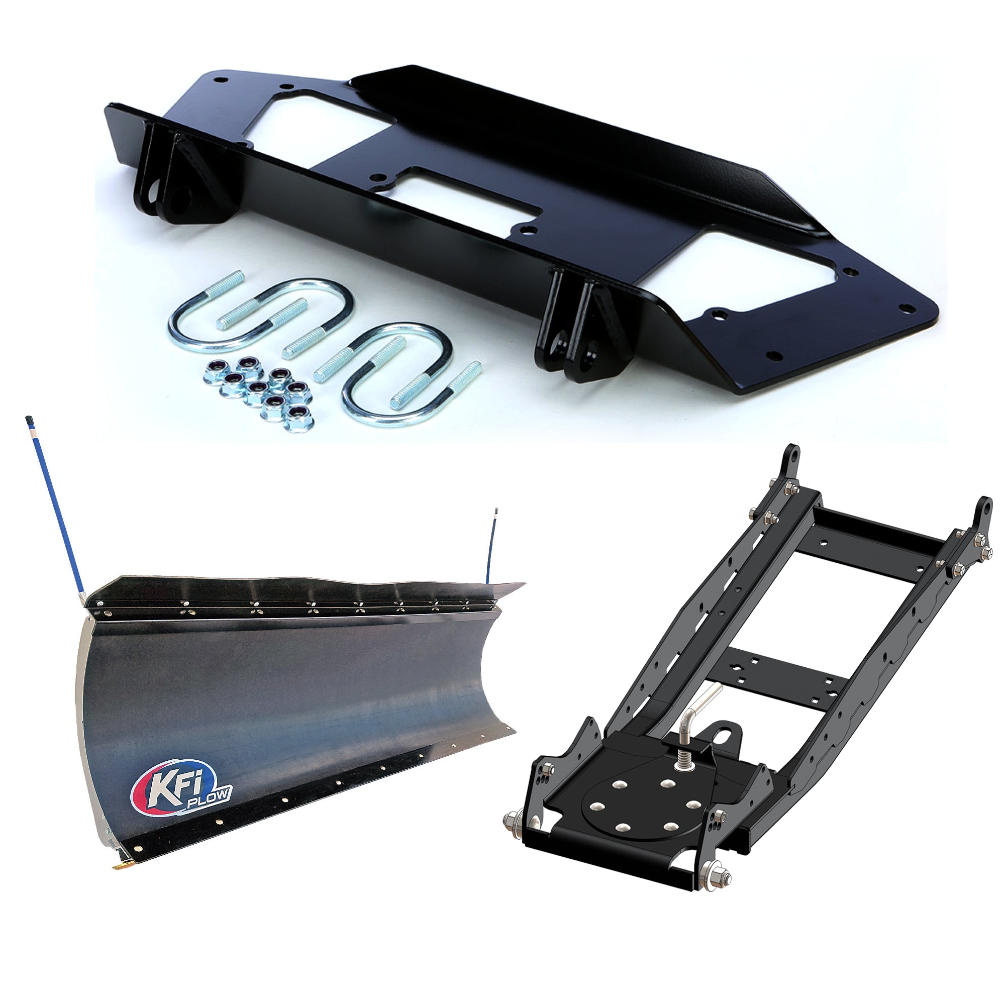 KFI UTV Snow Plow Kit For Kawasaki Mule 3010 KAF950B 4x4 Diesel 2001-2008-72" Pro-Poly Blade - 105872