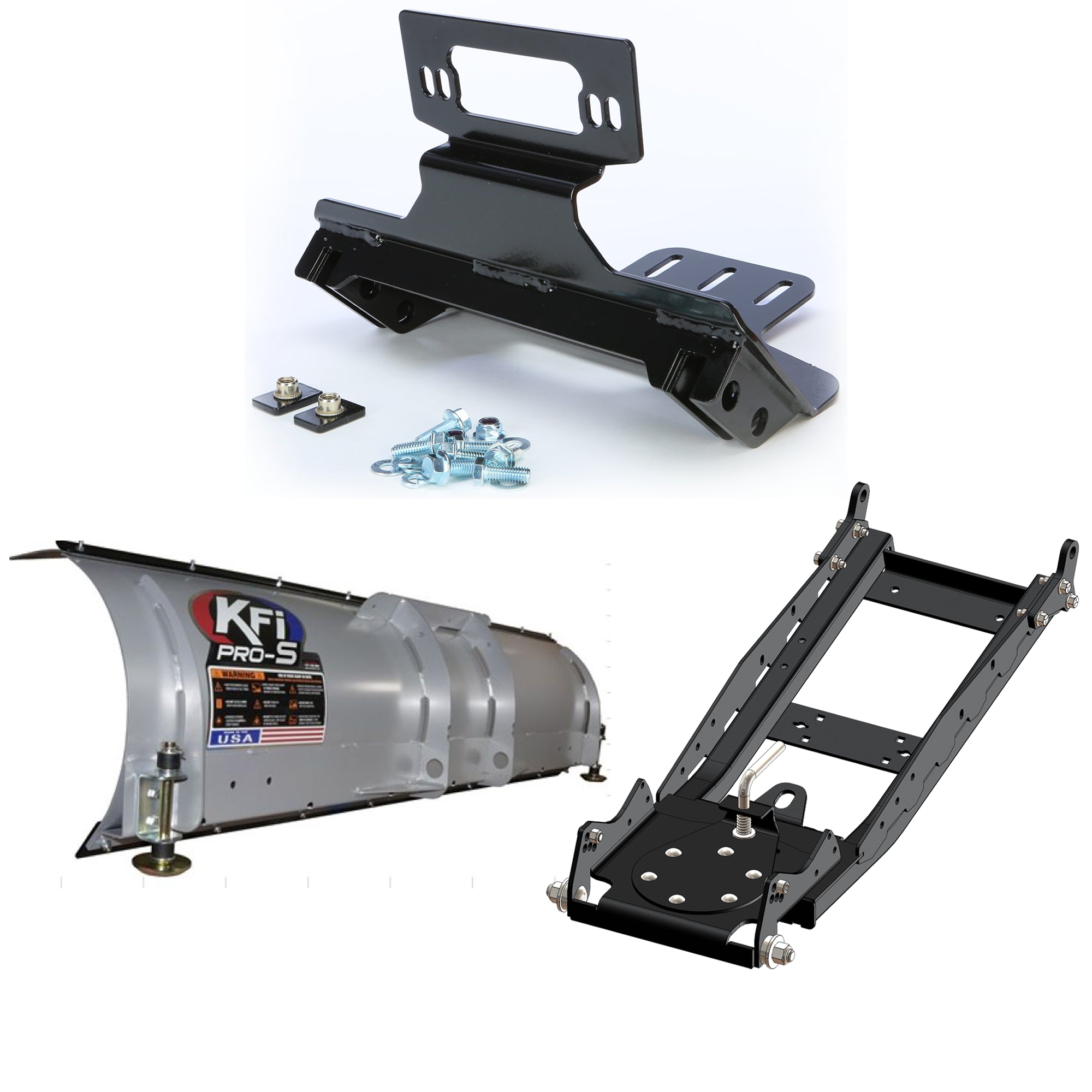 KFI UTV Snow Plow Kit For Polaris RZR 4 800/LE EPS 2010-2014-66" Steel Blade - 105066