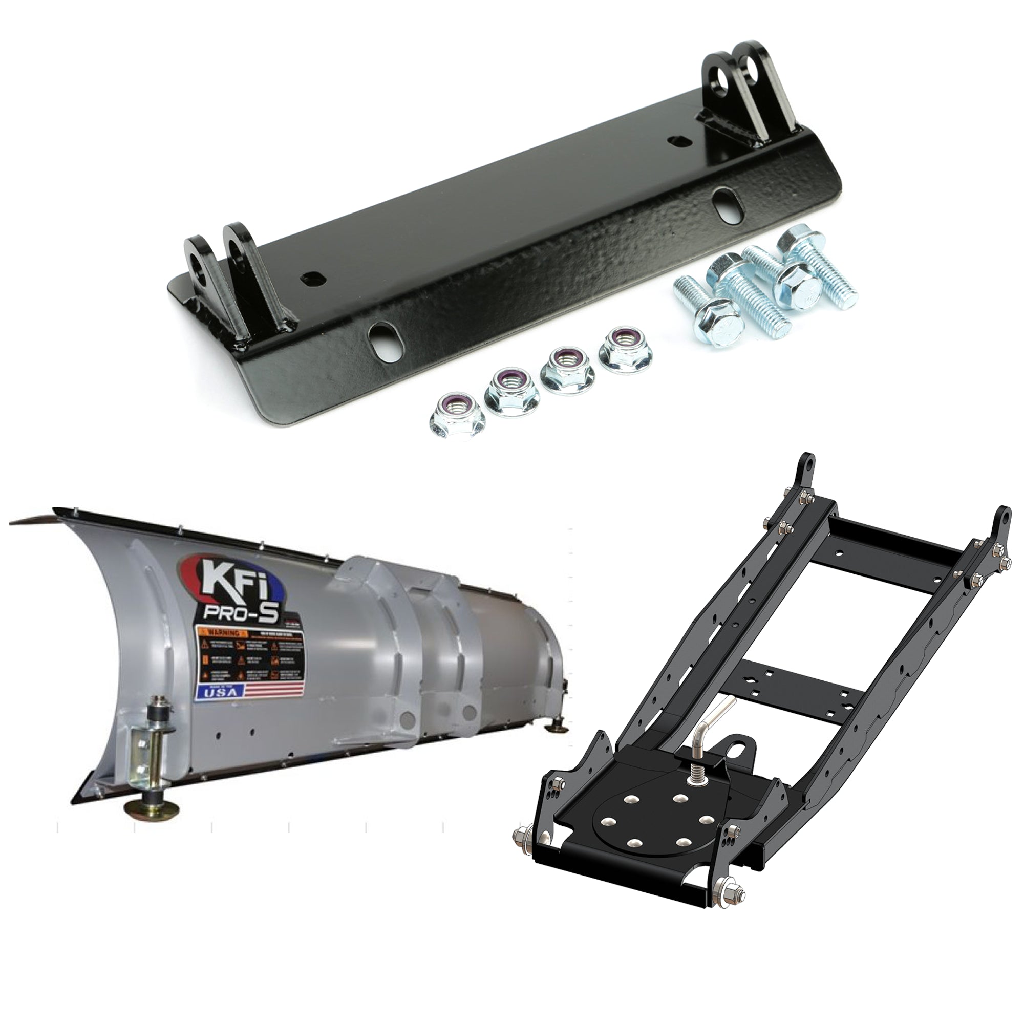 KFI UTV Snow Plow Kit For John Deere Gator XUV 590M 4x4 EPS 2018-2023-72" Steel Blade - 105072