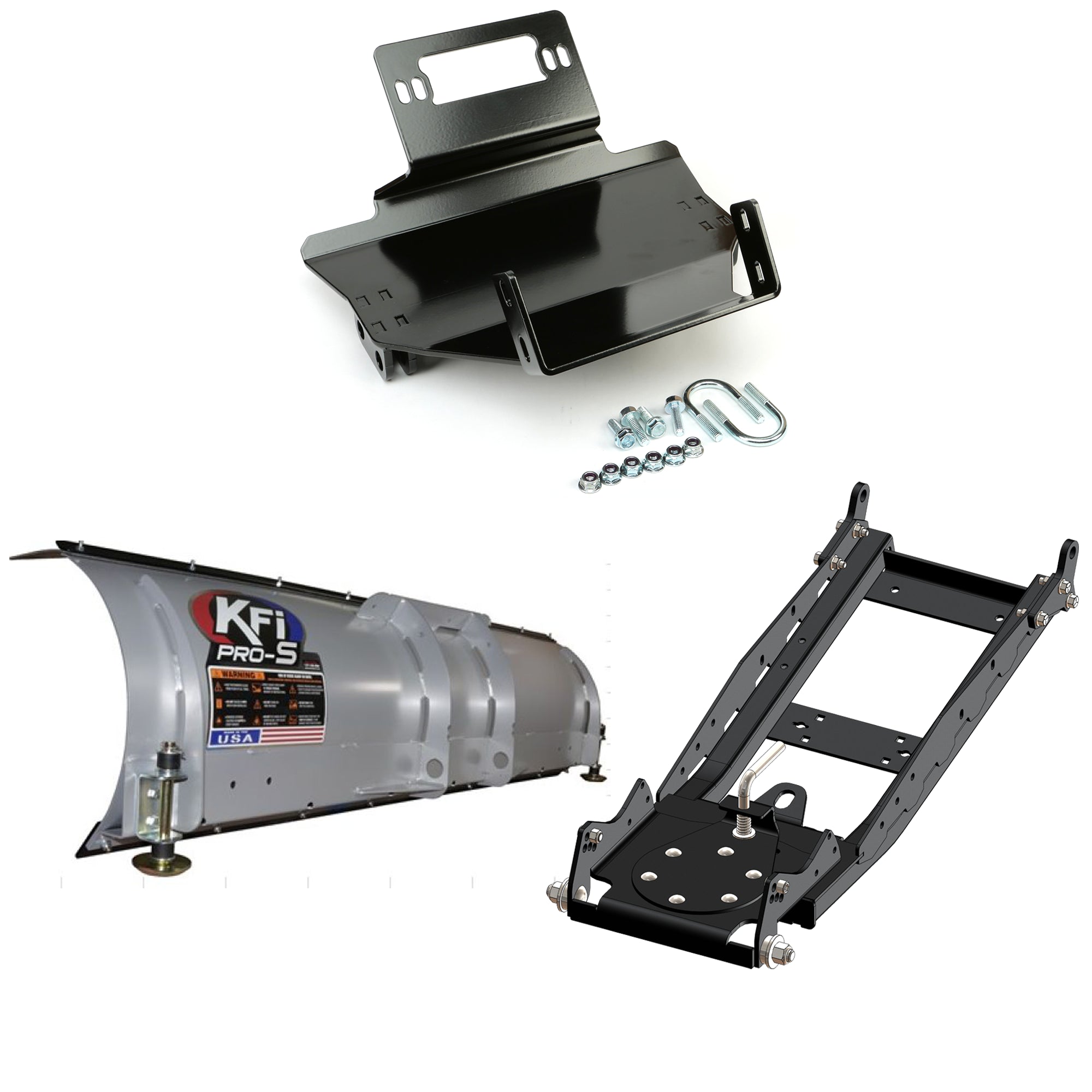 KFI UTV Snow Plow Kit For Kawasaki Mule 600/610 2005-2016-72" Steel Blade - 105072