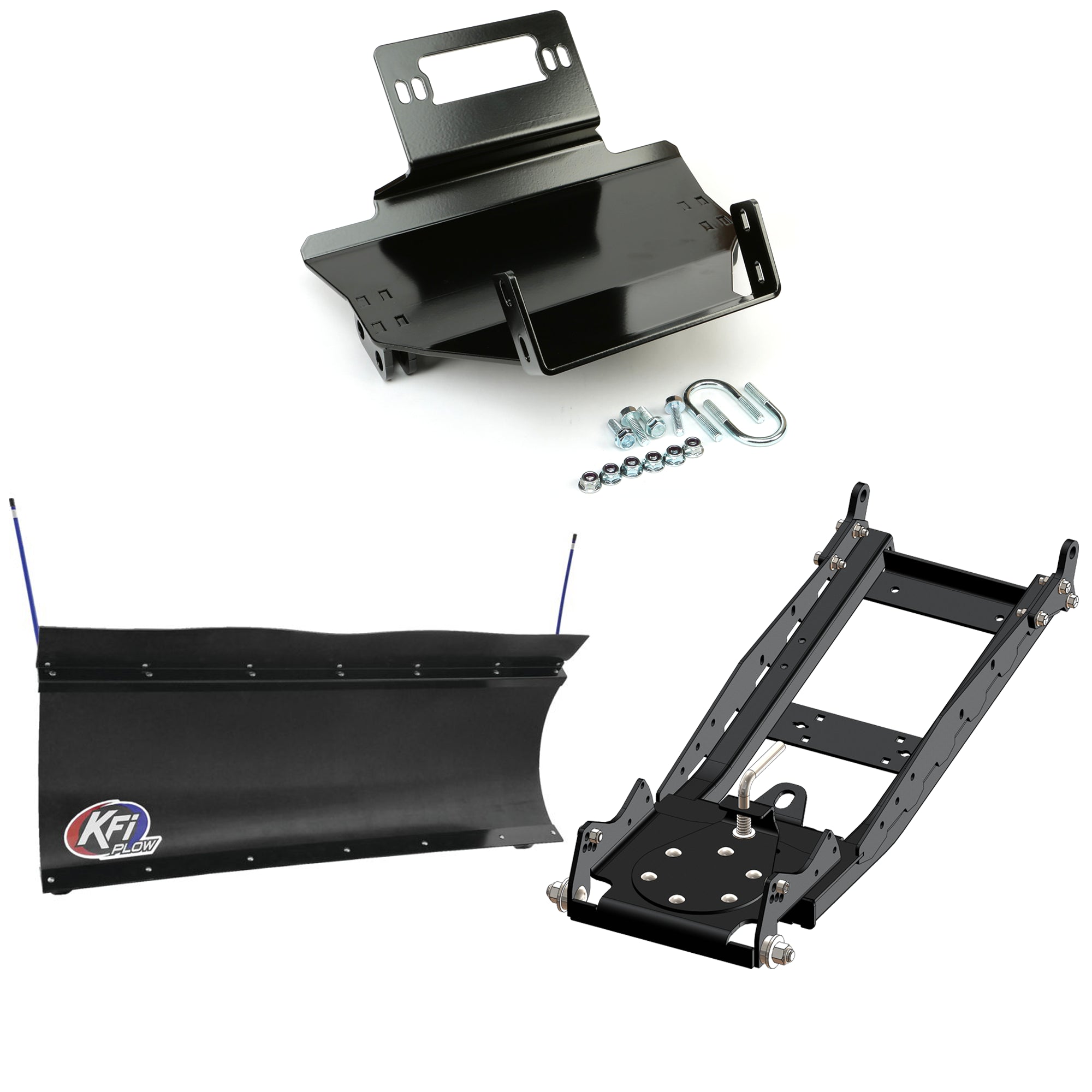 KFI UTV Snow Plow Kit For Kawasaki Mule 600/610 2005-2016-60" Pro-Poly Blade - 105860