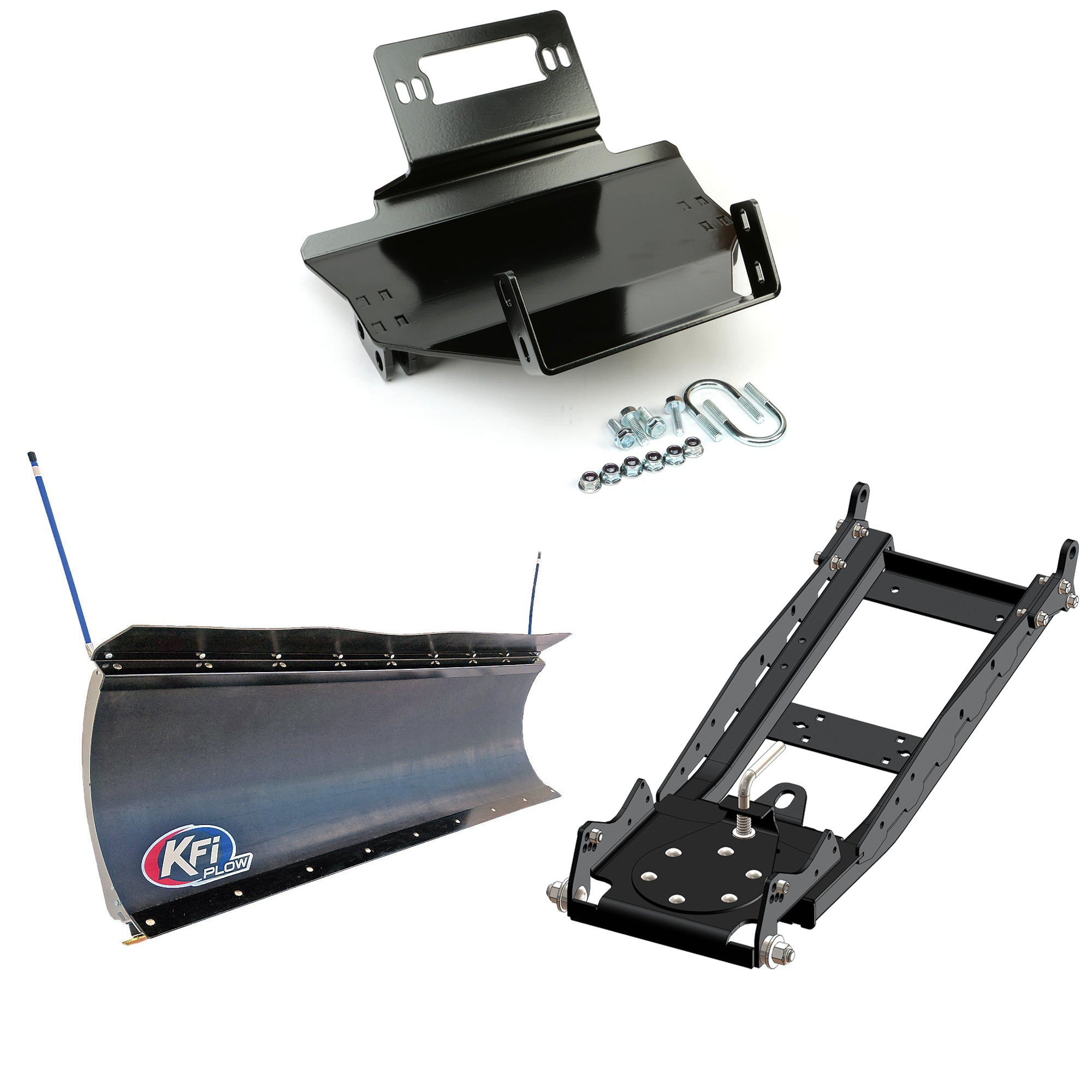 KFI UTV Snow Plow Kit For Kawasaki Mule 600/610 2005-2016-66" Pro-Poly Blade - 105866