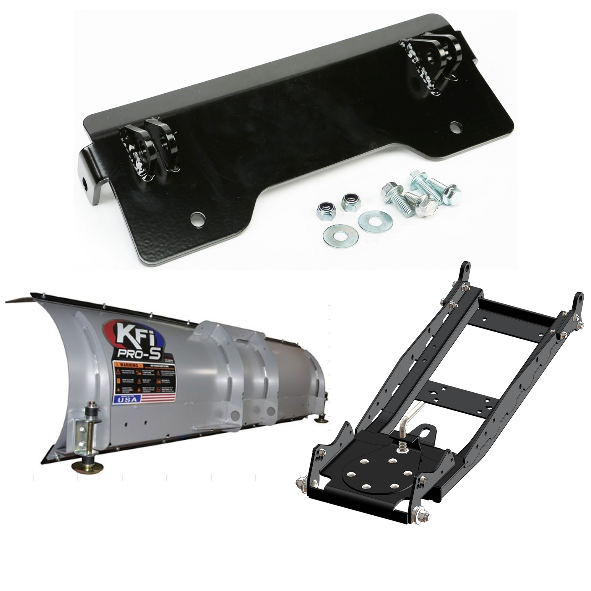 KFI UTV Snow Plow Kit For Honda Pioneer 700/700-4 2014-2024-66" Steel Blade - 105066