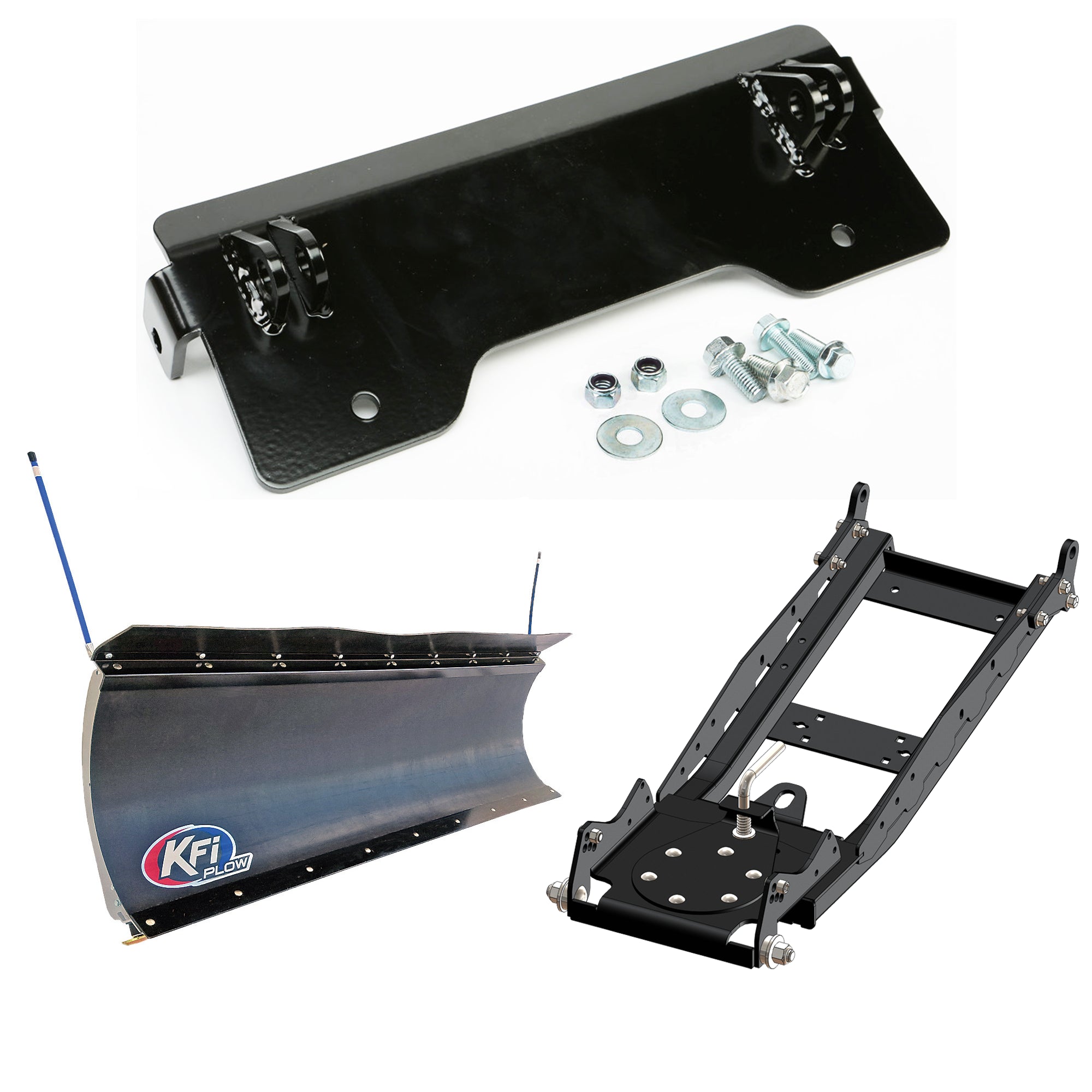 KFI UTV Snow Plow Kit For Honda Pioneer 700/700-4 2014-2024-66" Pro-Poly Blade - 105866