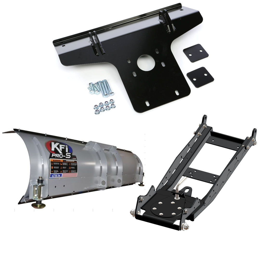 KFI UTV Snow Plow Kit For Kawasaki Mule PRODX/DXT KAF1000 Diesel EPS 2016-2023-66" Steel Blade - 105066
