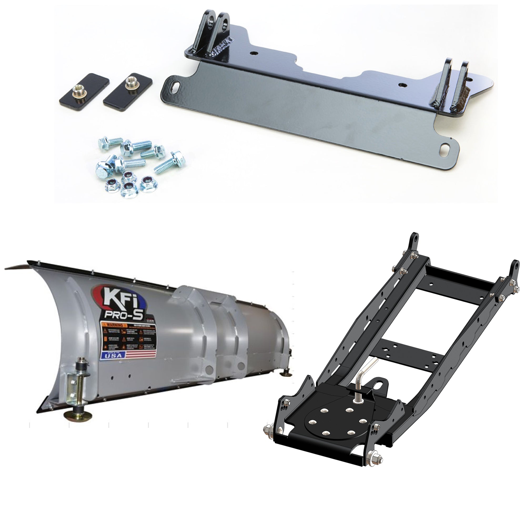 KFI UTV Snow Plow Kit For Can-Am Defender Max HD10 4x4 XMR DPS 2019-2024-66" Steel Blade - 105066