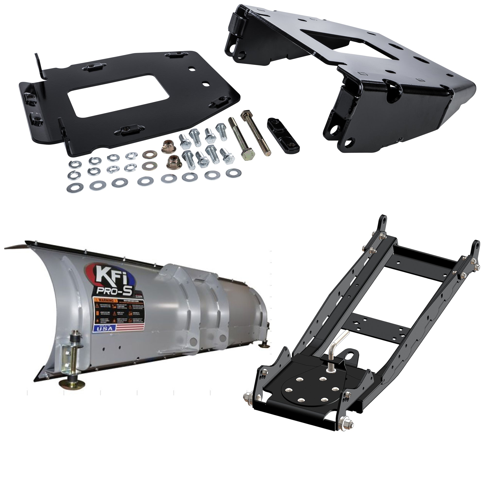 KFI UTV Snow Plow Kit For Polaris RZR XP 4 1000/High Lifter EPS 2014-2023-72" Steel Blade - 105072