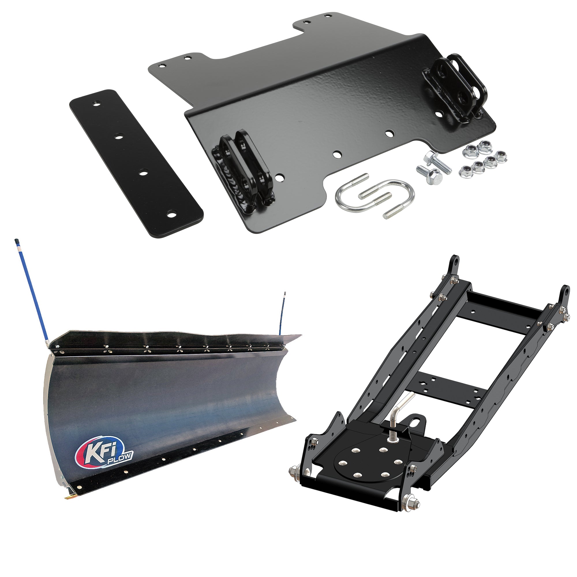 KFI UTV Snow Plow Kit For Kawasaki Mule SX KAF400/4x4 XC 2017-2023-72" Pro-Poly Blade - 105872