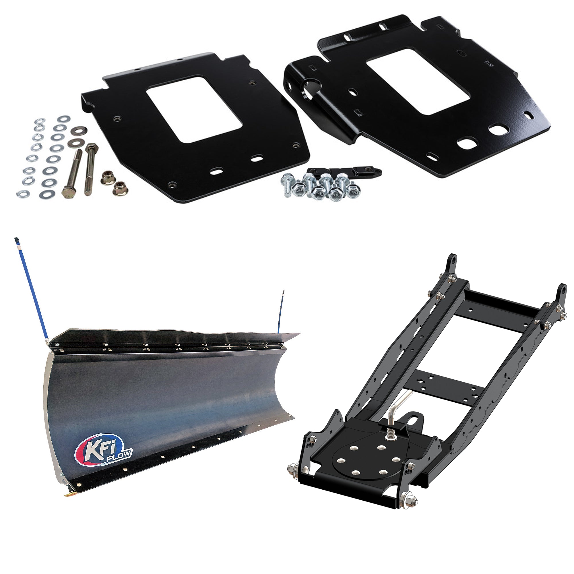 KFI UTV Snow Plow Kit For Polaris RZR S 1000 EPS 2016-2019-72" Pro-Poly Blade - 105872
