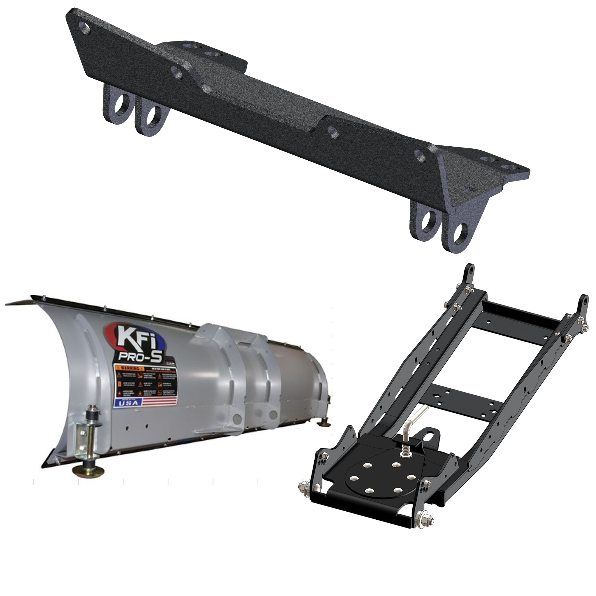 KFI UTV Snow Plow Kit For Polaris Ranger Crew 1000 2024-72" Steel Blade - 105072