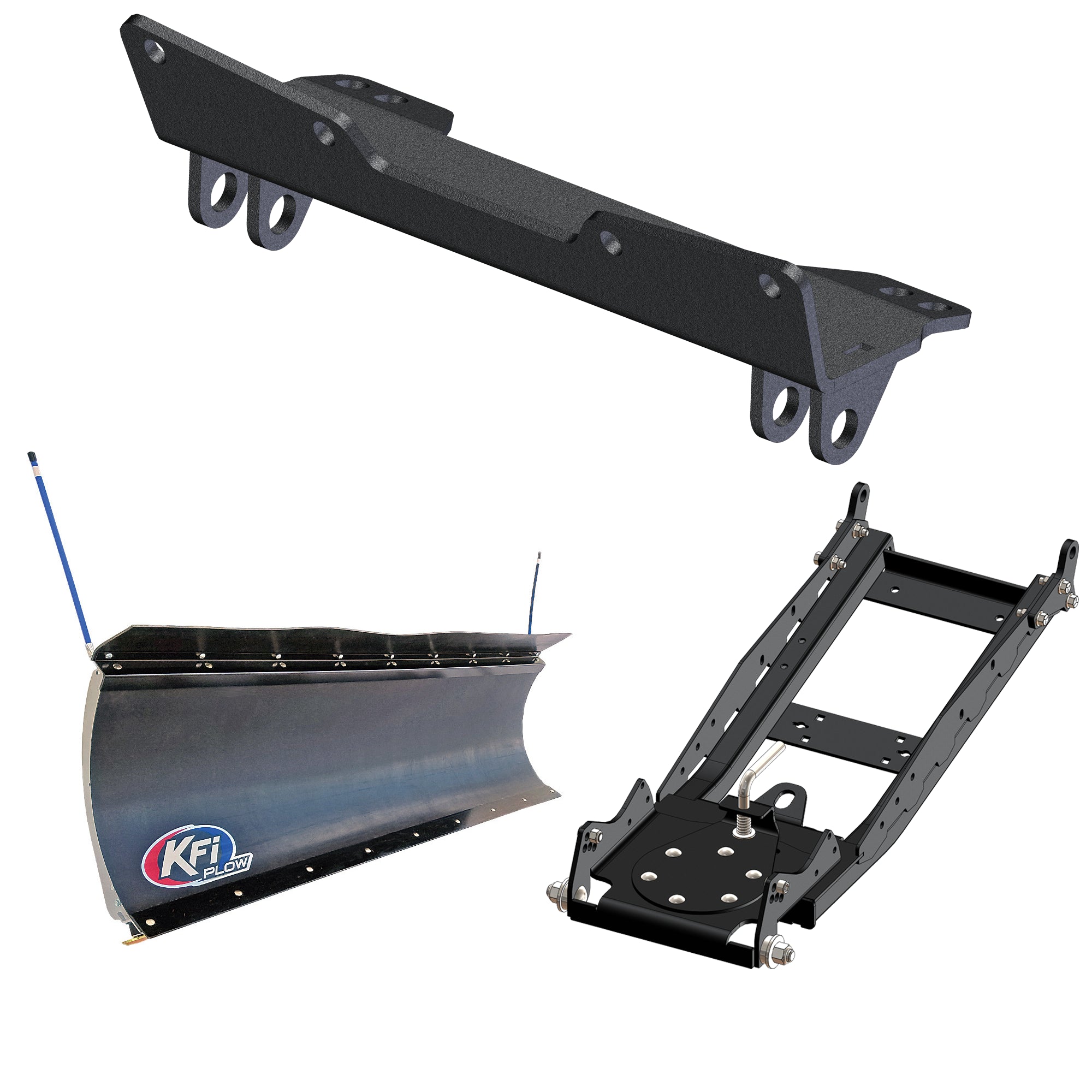 KFI UTV Snow Plow Kit For Polaris Ranger Crew XP 1000 2019-2023-72" Pro-Poly Blade - 105872