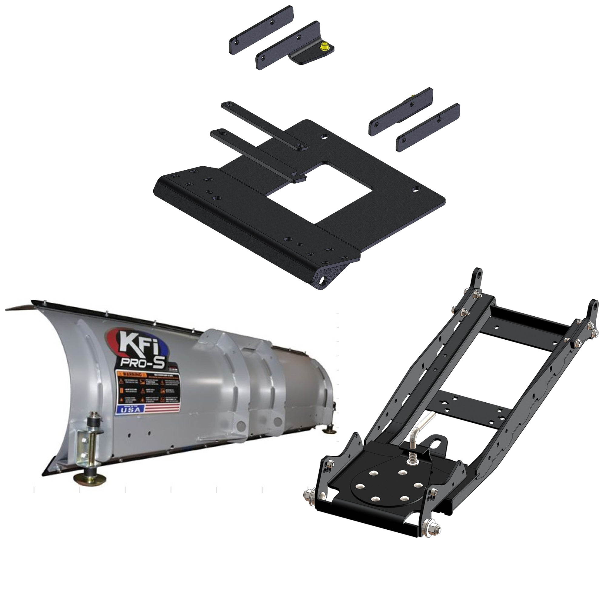 KFI UTV Snow Plow Kit For Yamaha Wolverine RMAX2/RMAX4 1000 2021-2023-66" Steel Blade - 105066